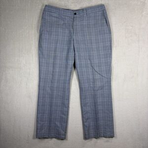 J Lindeberg Golf Pants Trousers Plaid Men's 34 x‎ 27 Gray Wide Leg Striaght